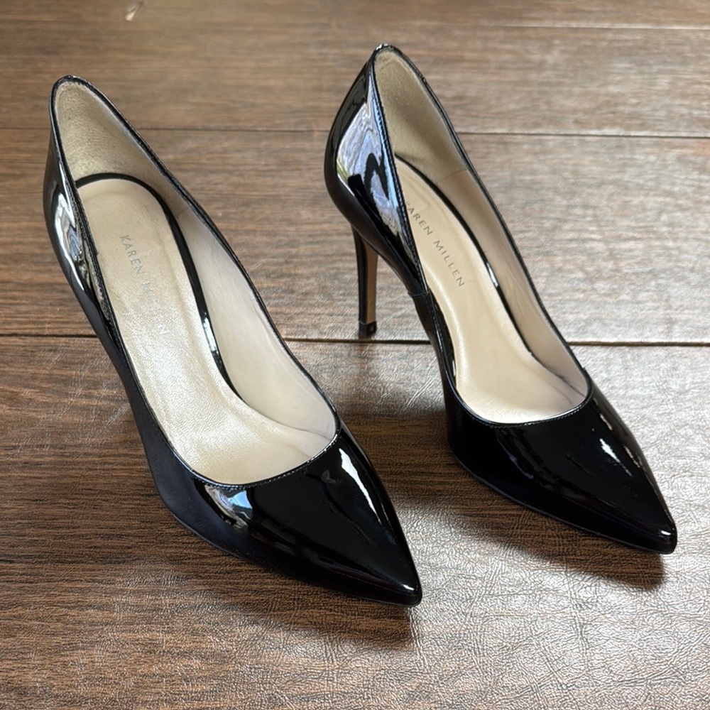 Karen Millen Patent Leather Heels in Black